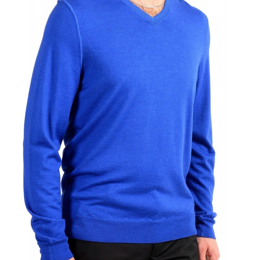 Hugo Boss Royal Blue V-Neck Sweater